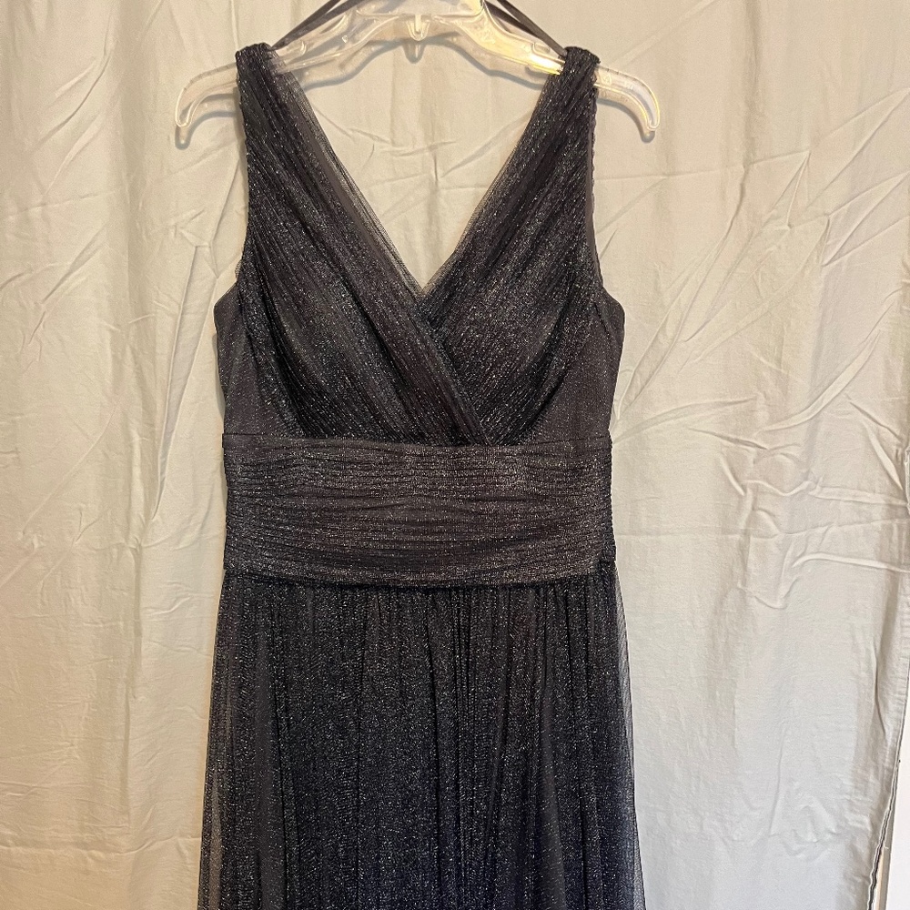 Black and Silver shimmer net cocktail dress. Coldwater Creek. NWT. Size 14.